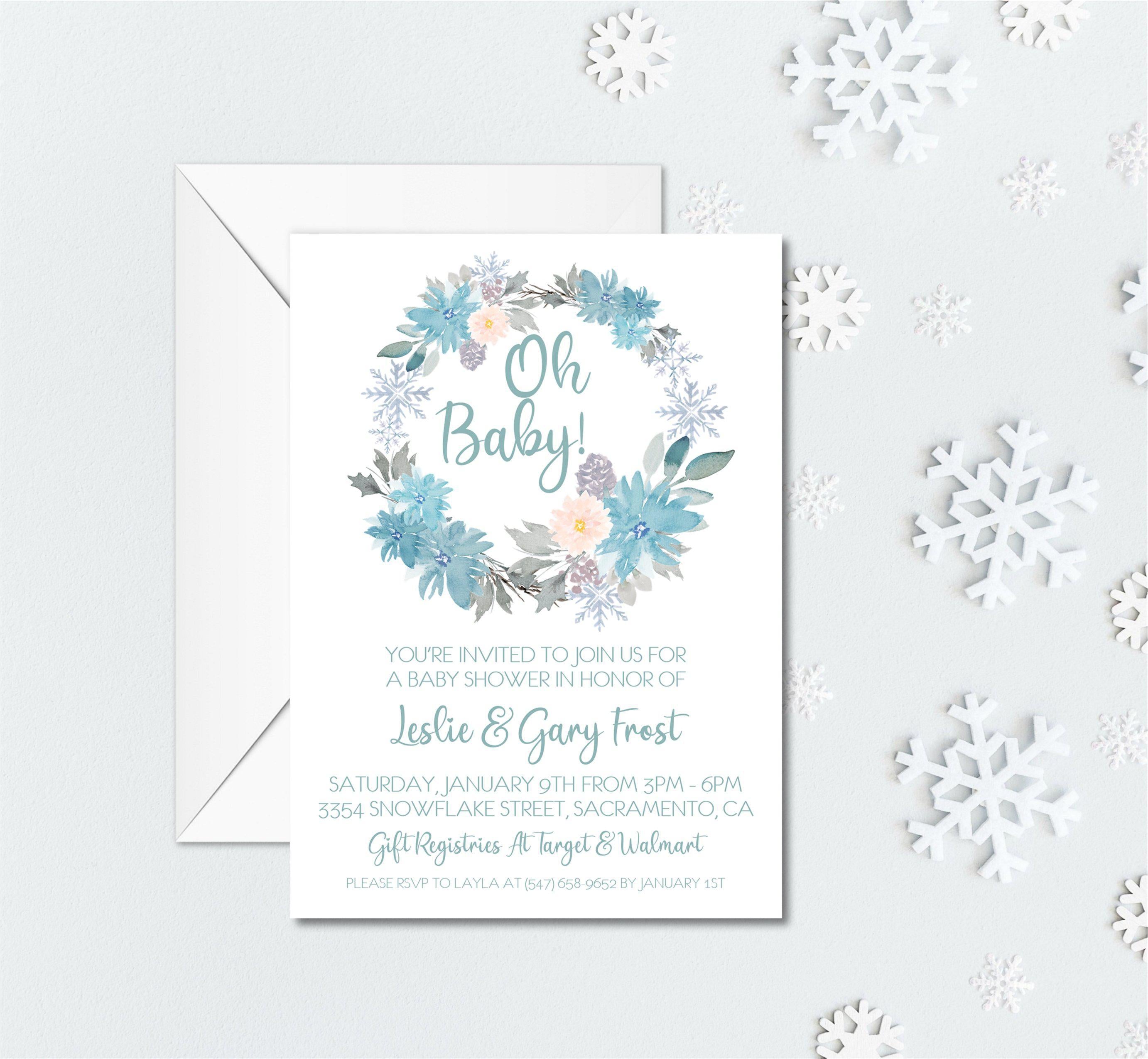 Boys Winter Baby Shower Invitations