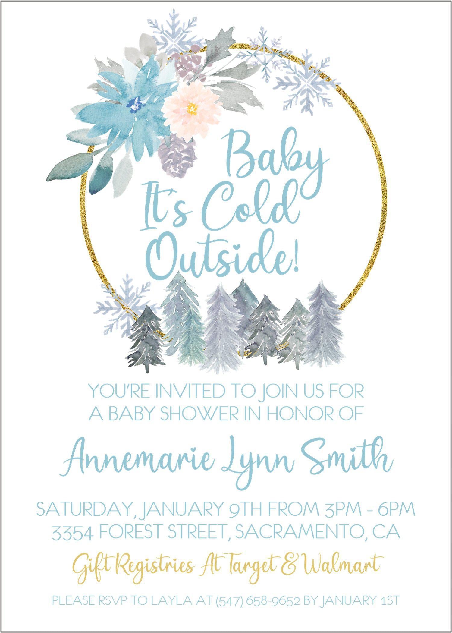 Boys Winter Baby Shower Invitations