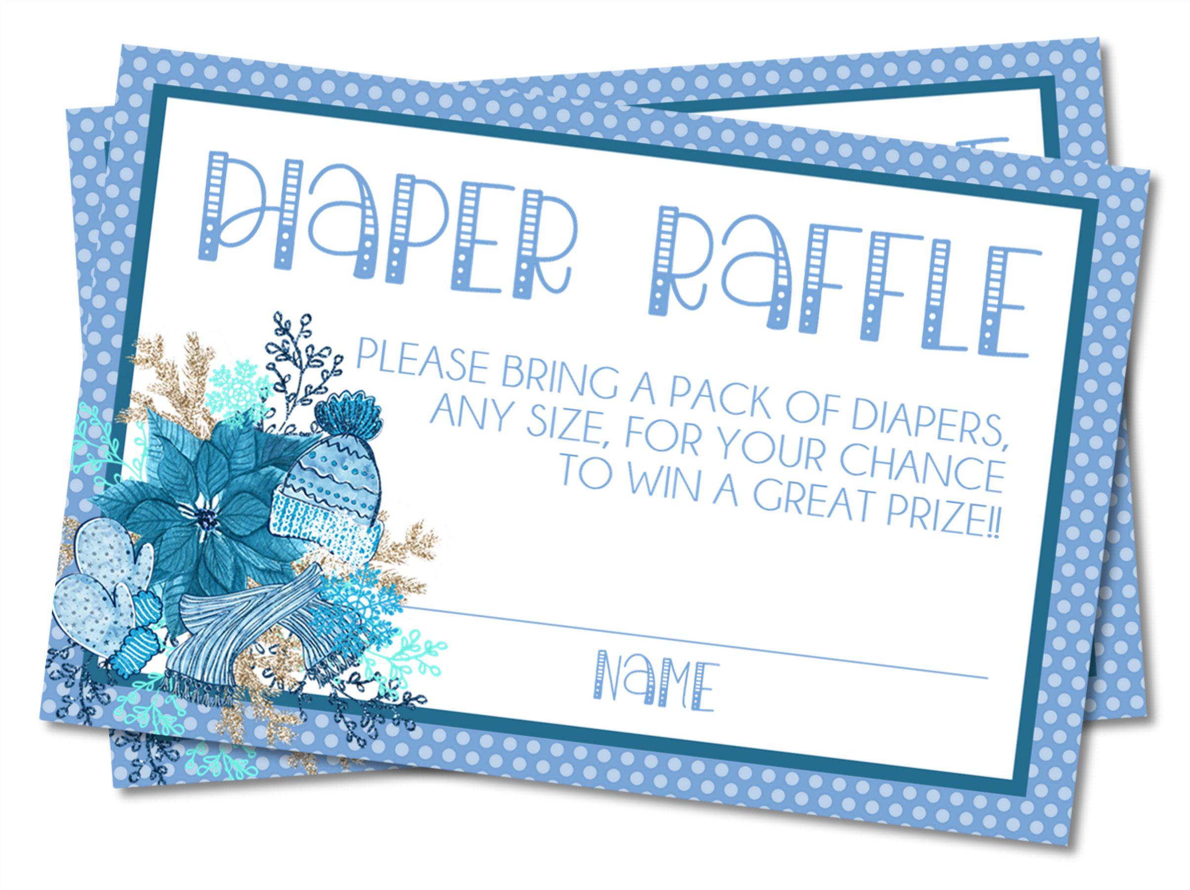 Boys Winter Diaper Raffle Tickets