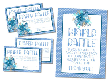 Boys Winter Diaper Raffle Tickets