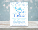 Boys Winter Snowflake Baby Shower Invitations