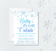 Boys Winter Snowflake Baby Shower Invitations