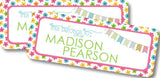 Bright flower border student name label