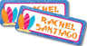 Bright surf theme school supply labels
