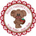Brown puppy strawberry Valentine label