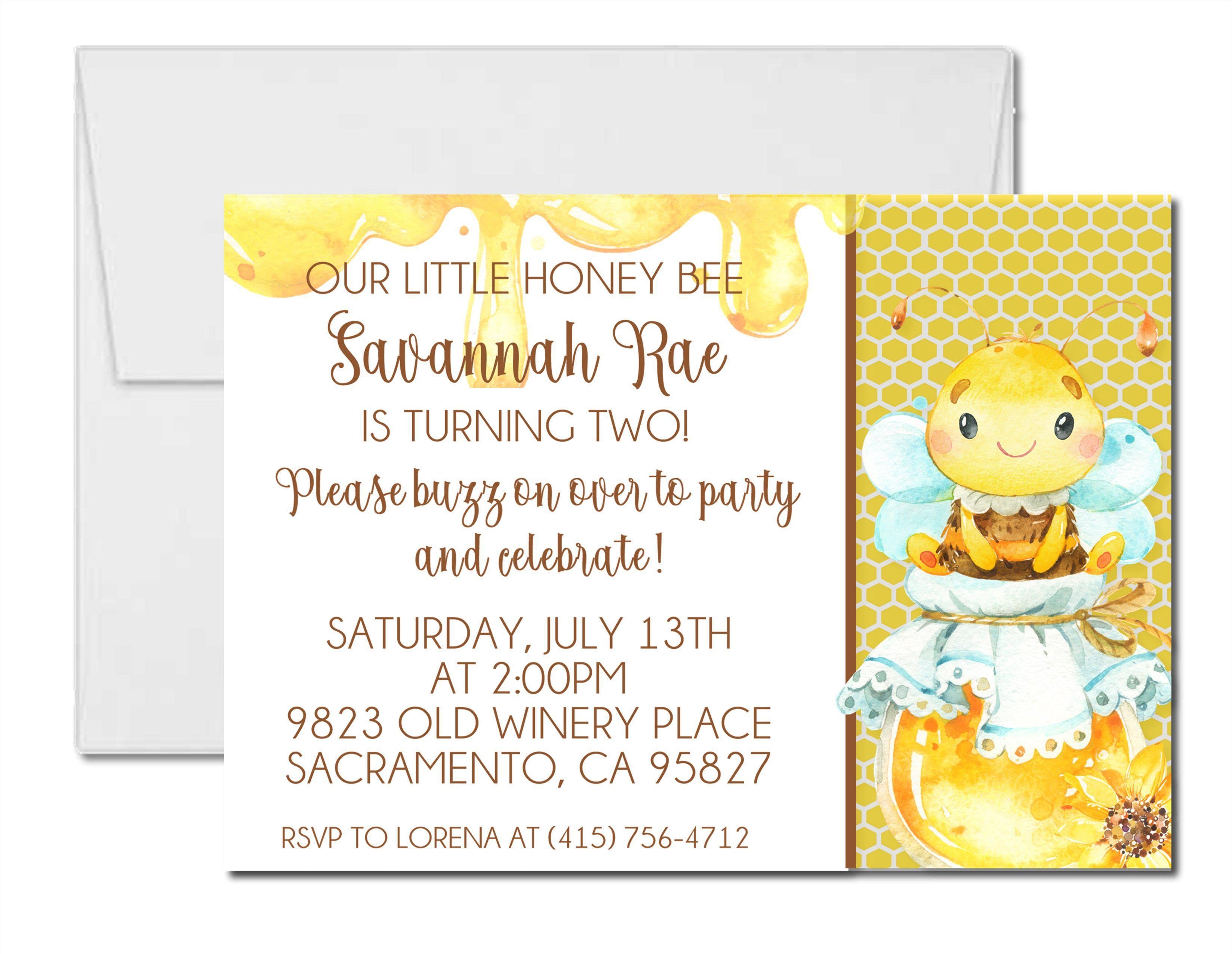 Bumble Bee Birthday Party Invitations