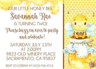 Bumble Bee Birthday Party Invitations