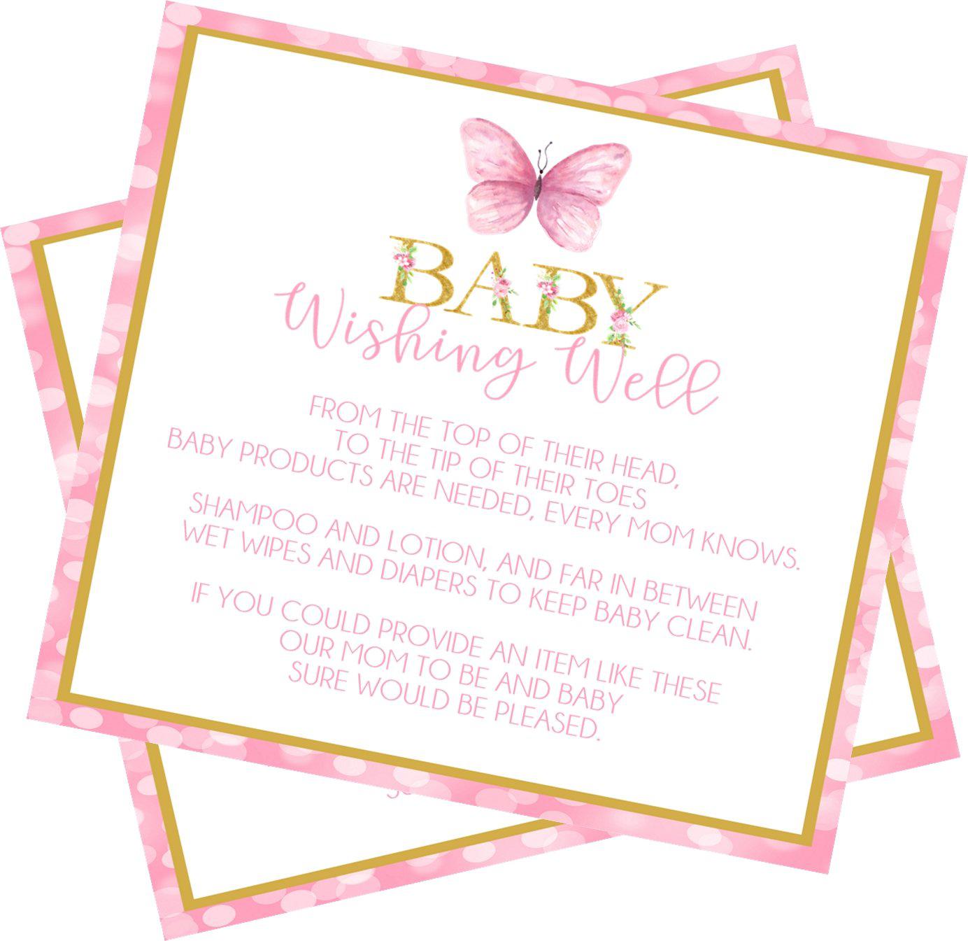 Butterfly Baby Shower Wishing Well Cards