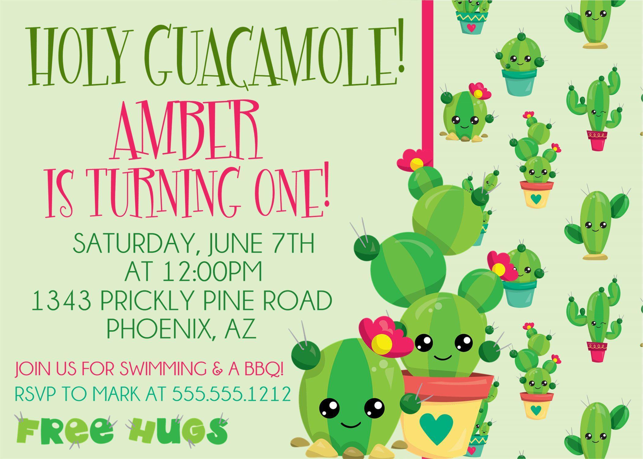 Cactus Birthday Party Invitations