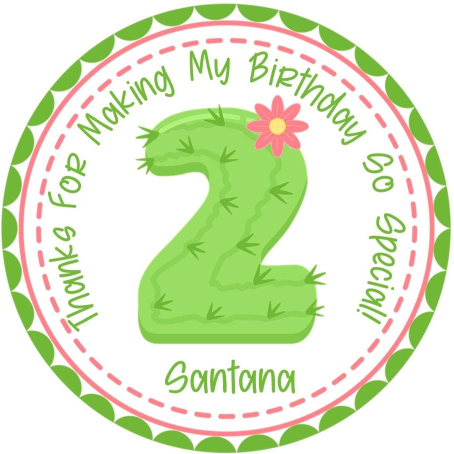 Cactus Birthday Party Stickers