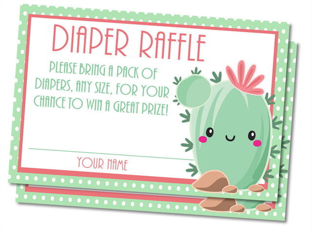 Cactus Diaper Raffle Tickets