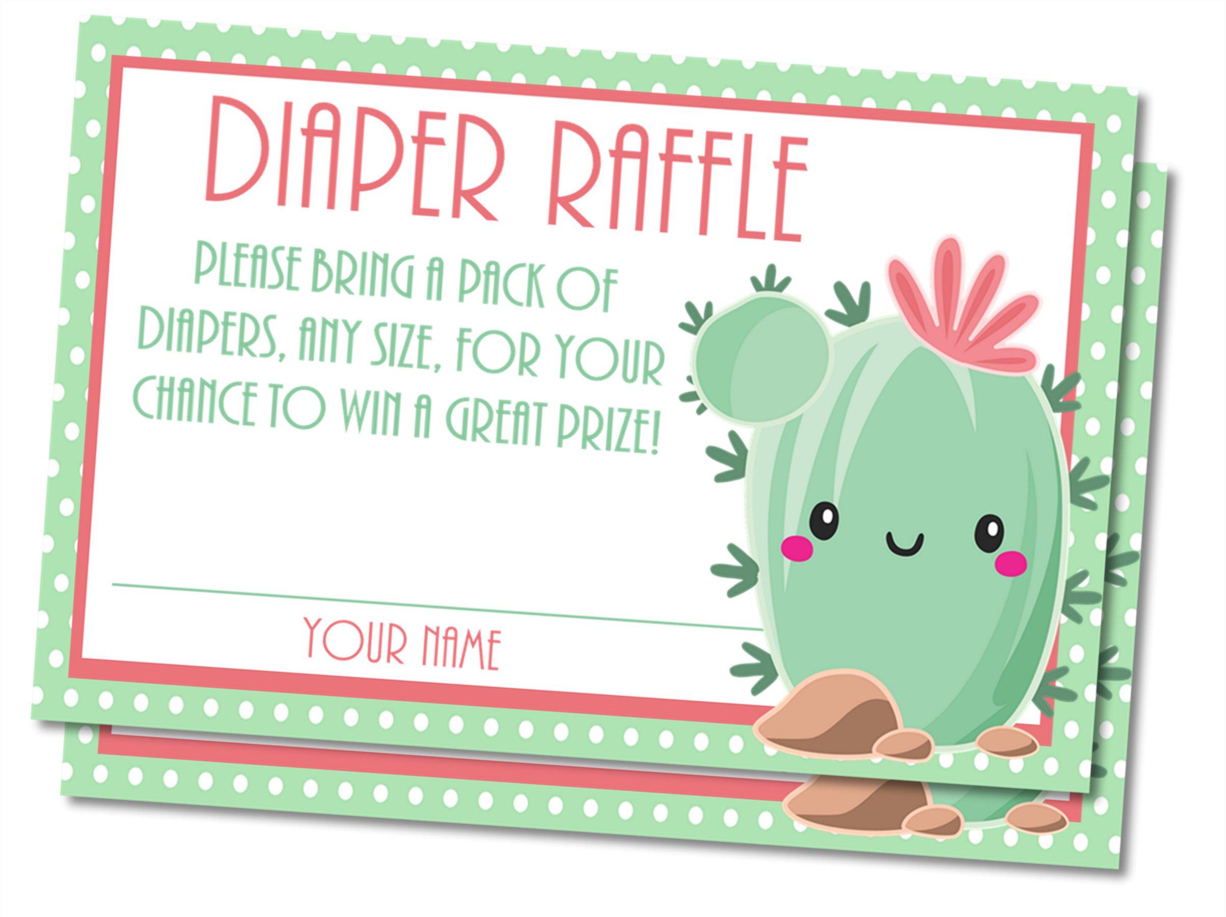 Cactus Diaper Raffle Tickets