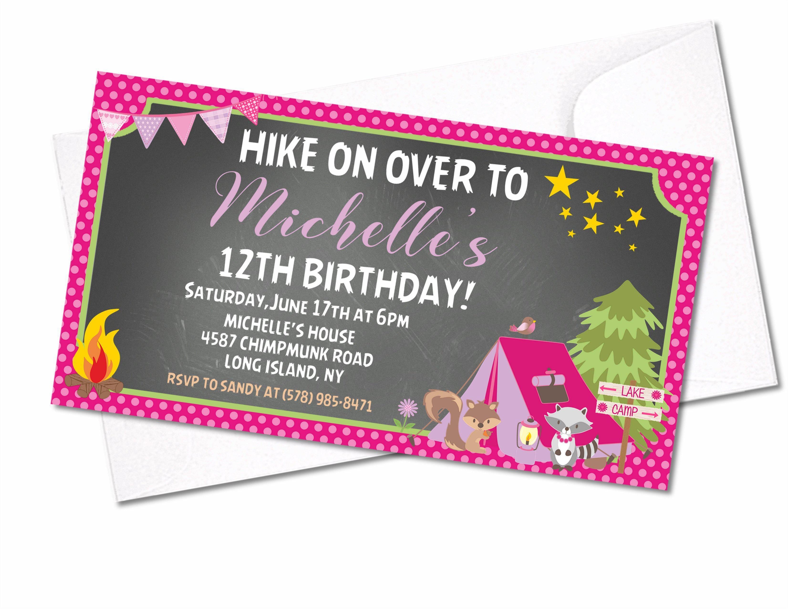 Camping Birthday Party Invitations