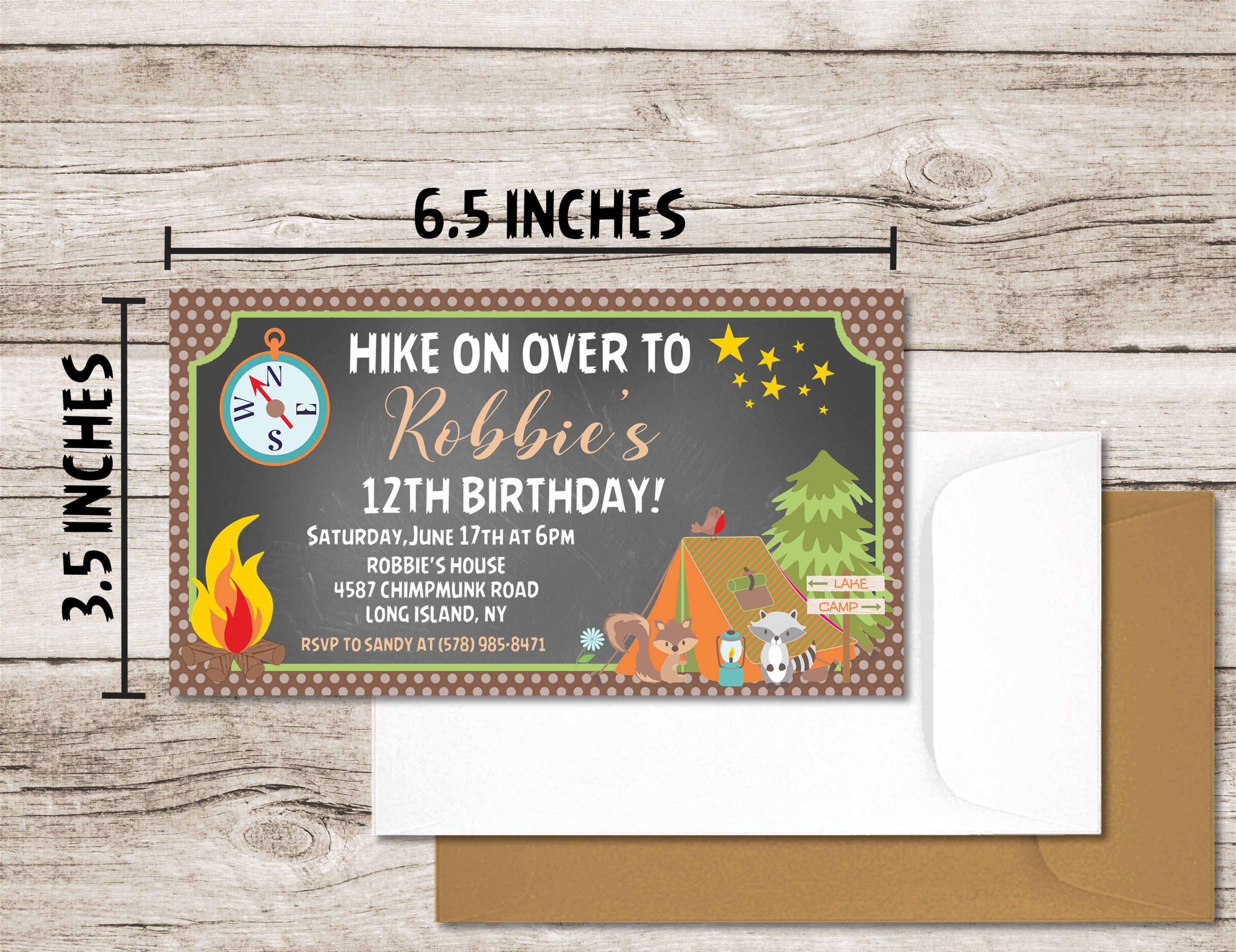 Camping Birthday Party Invitations