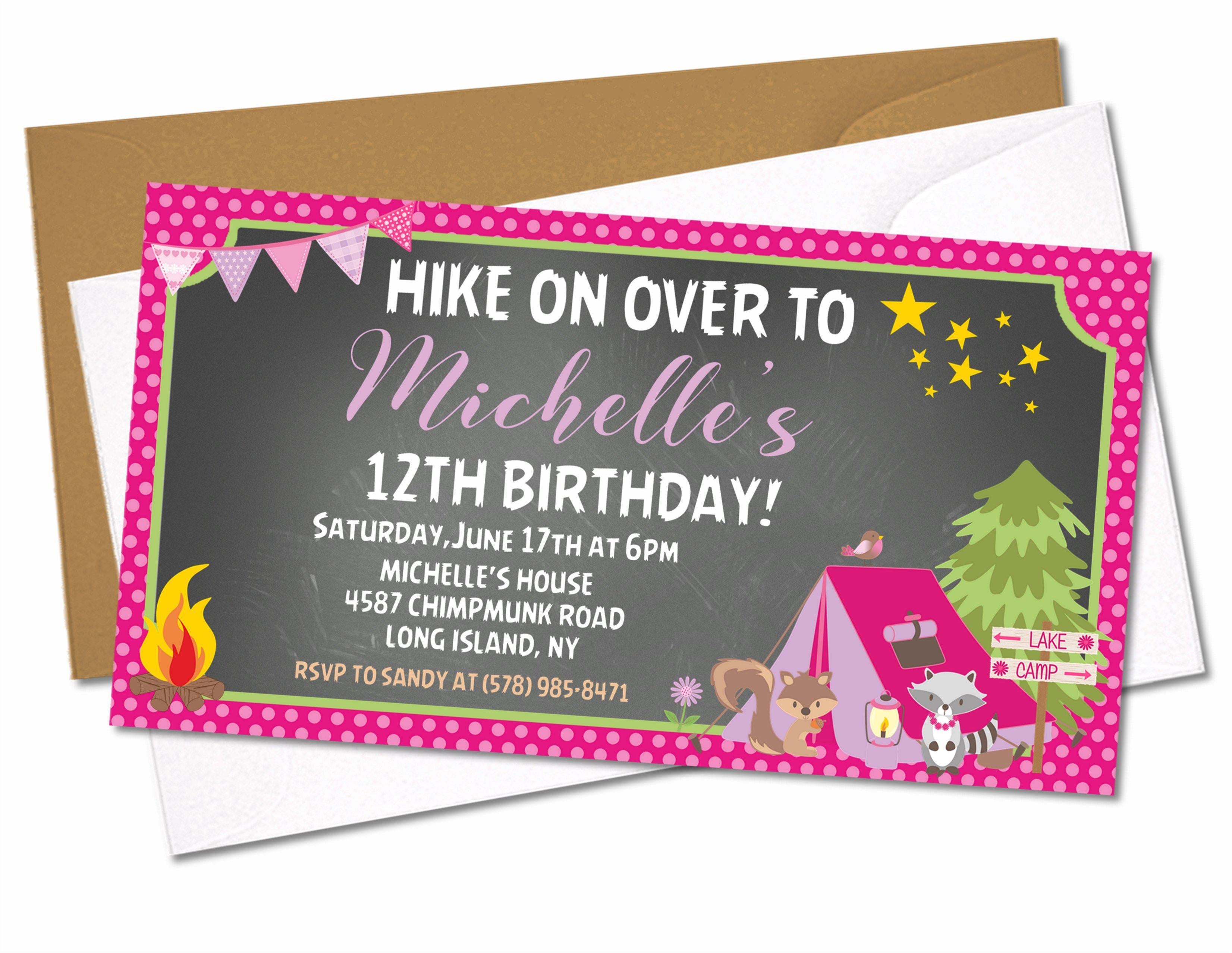 Camping Birthday Party Invitations