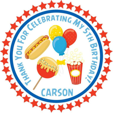 Carnival Birthday Party Stickers