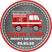 Chalkboard fire truck birthday sticker red engine