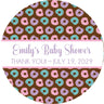 Chocolate donut pattern baby shower favor label