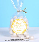 Citrus-inspired thank-you sticker for baby shower favors