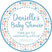 Coastal themed baby shower sticker