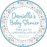 Coastal themed baby shower sticker