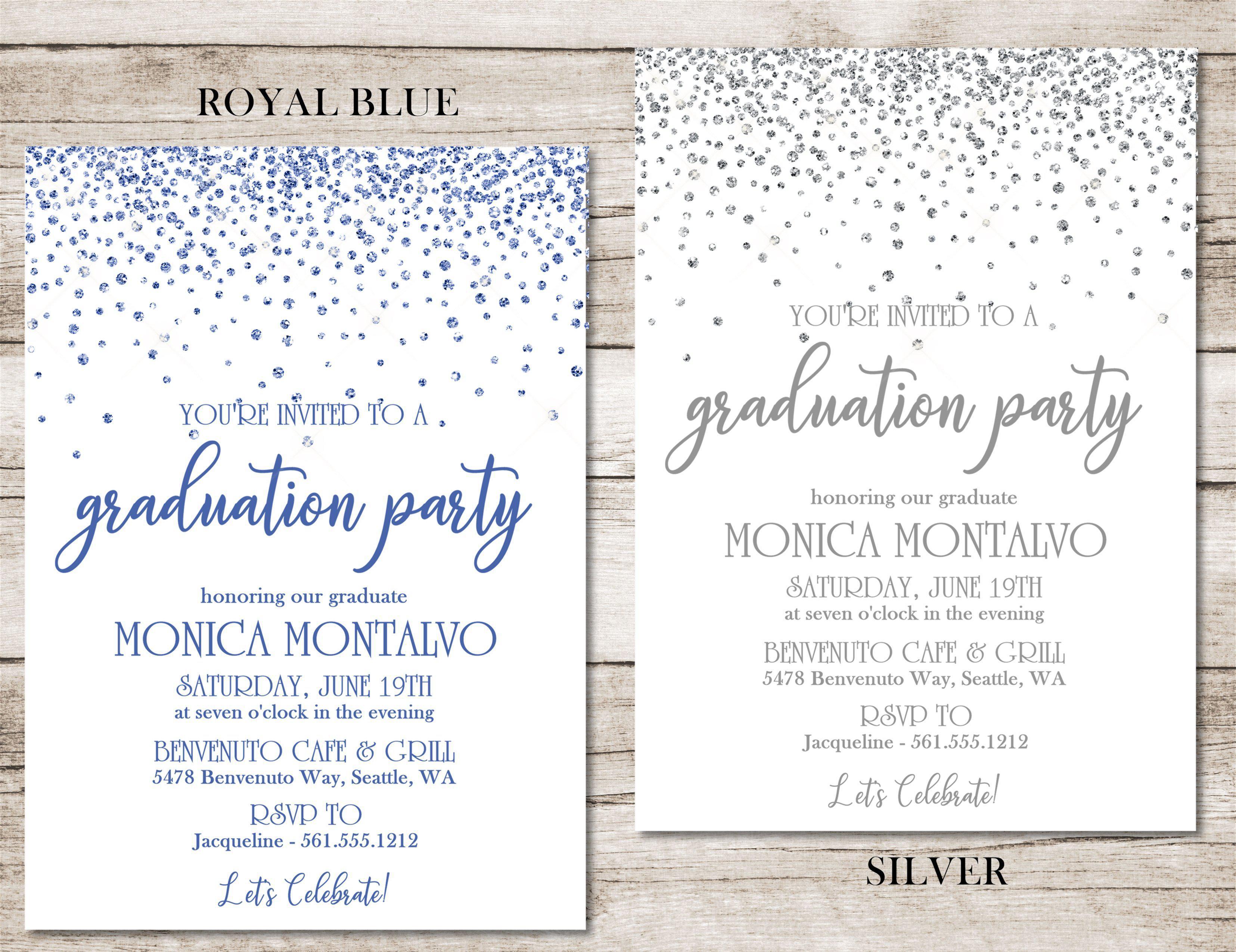 Confetti Graduation Party Invitations