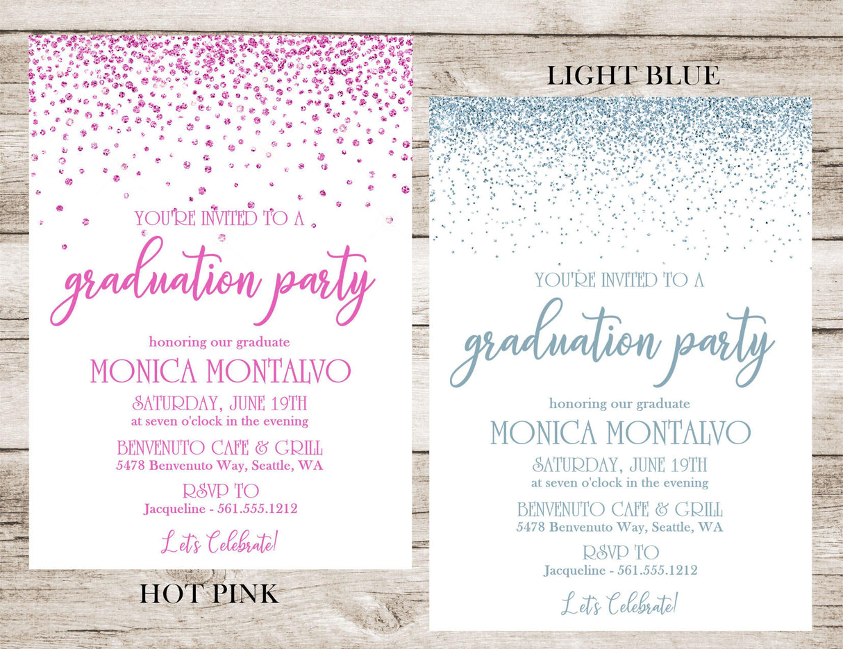 Confetti Graduation Party Invitations