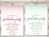 Confetti Graduation Party Invitations