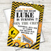 Construction Birthday Party Invitations