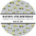 Construction party favor sticker in grey and yellow with custom wording