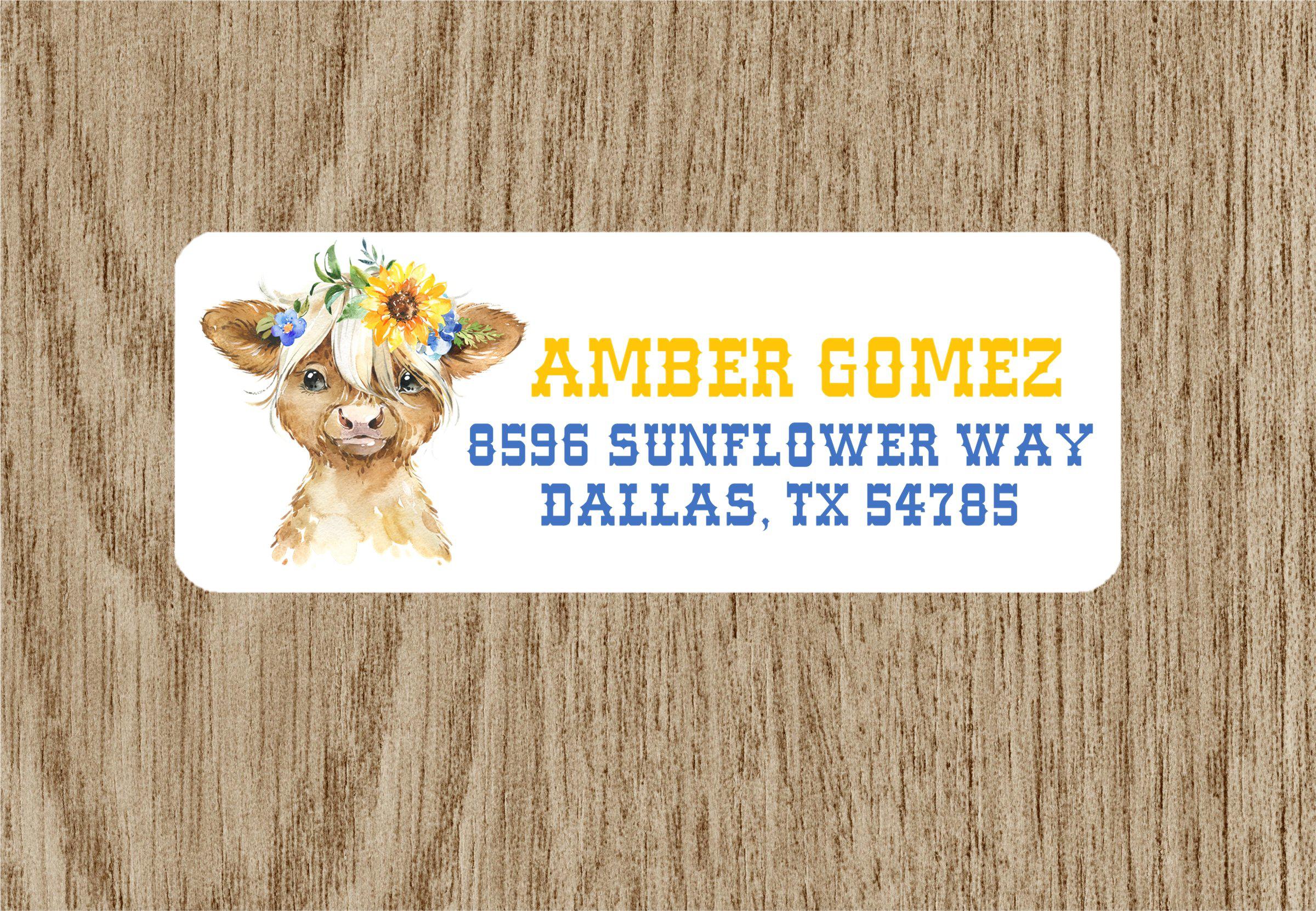 Cow Farm Address Labels