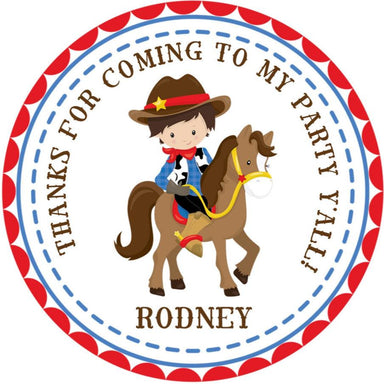 Cowboy Birthday Party Stickers