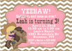 Cowgirl Birthday Party Invitations