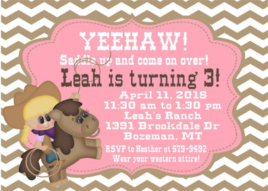 Cowgirl Birthday Party Invitations