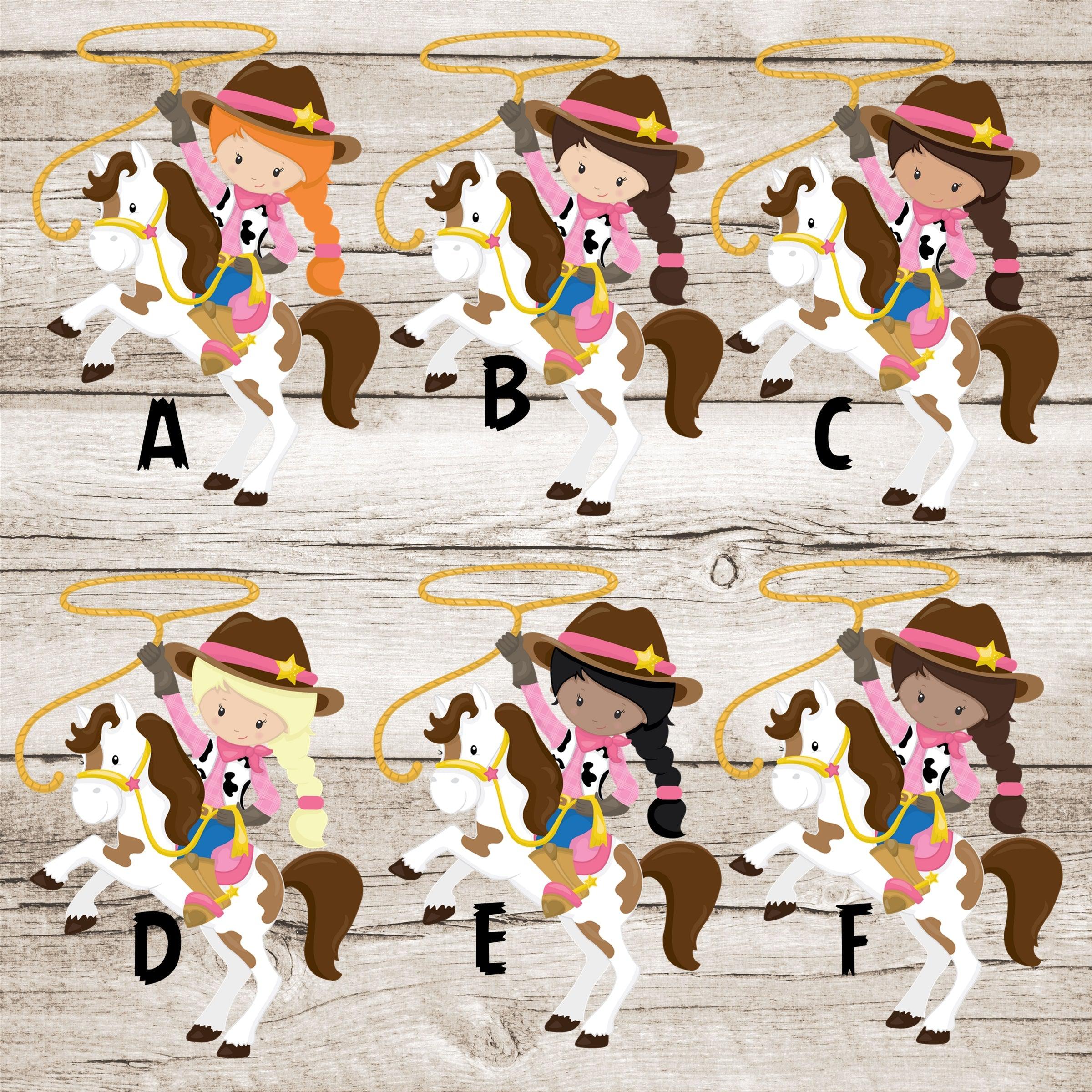 Cowgirl Birthday Party Stickers