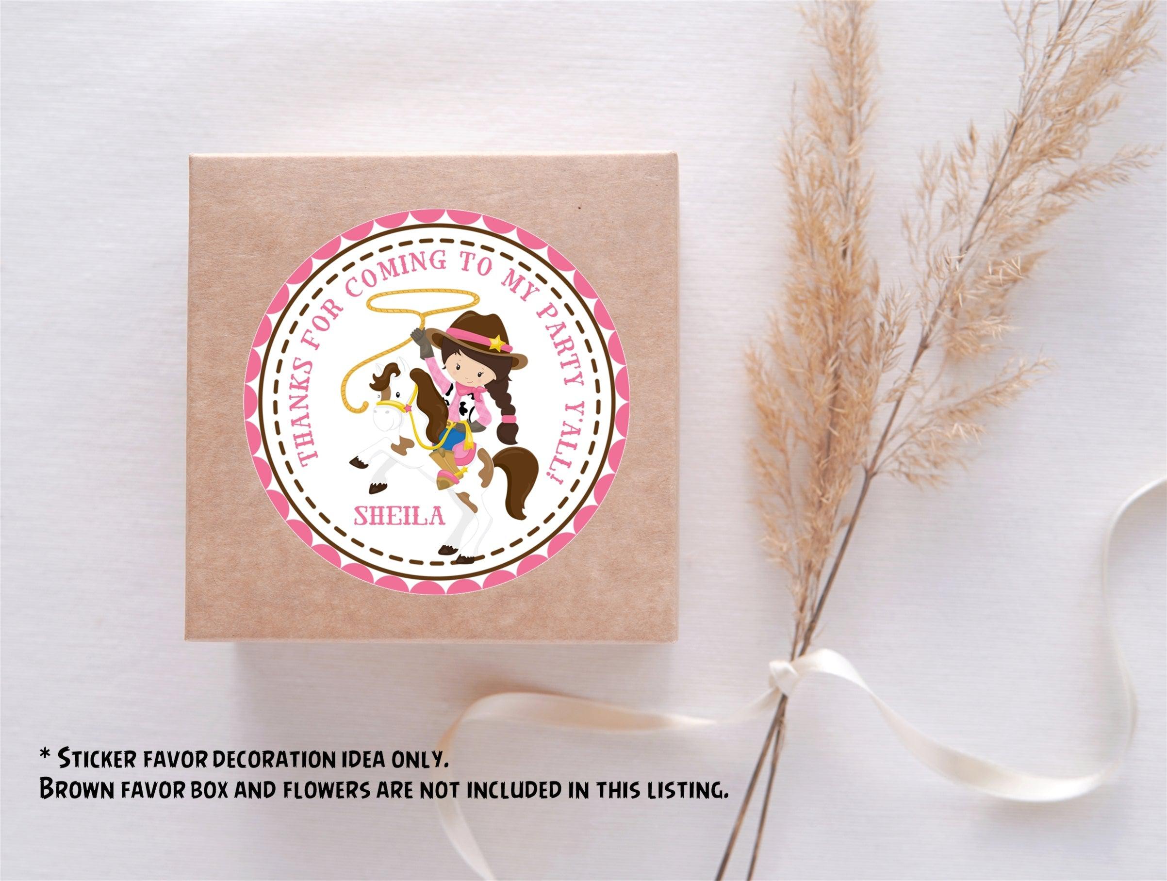 Cowgirl Birthday Party Stickers