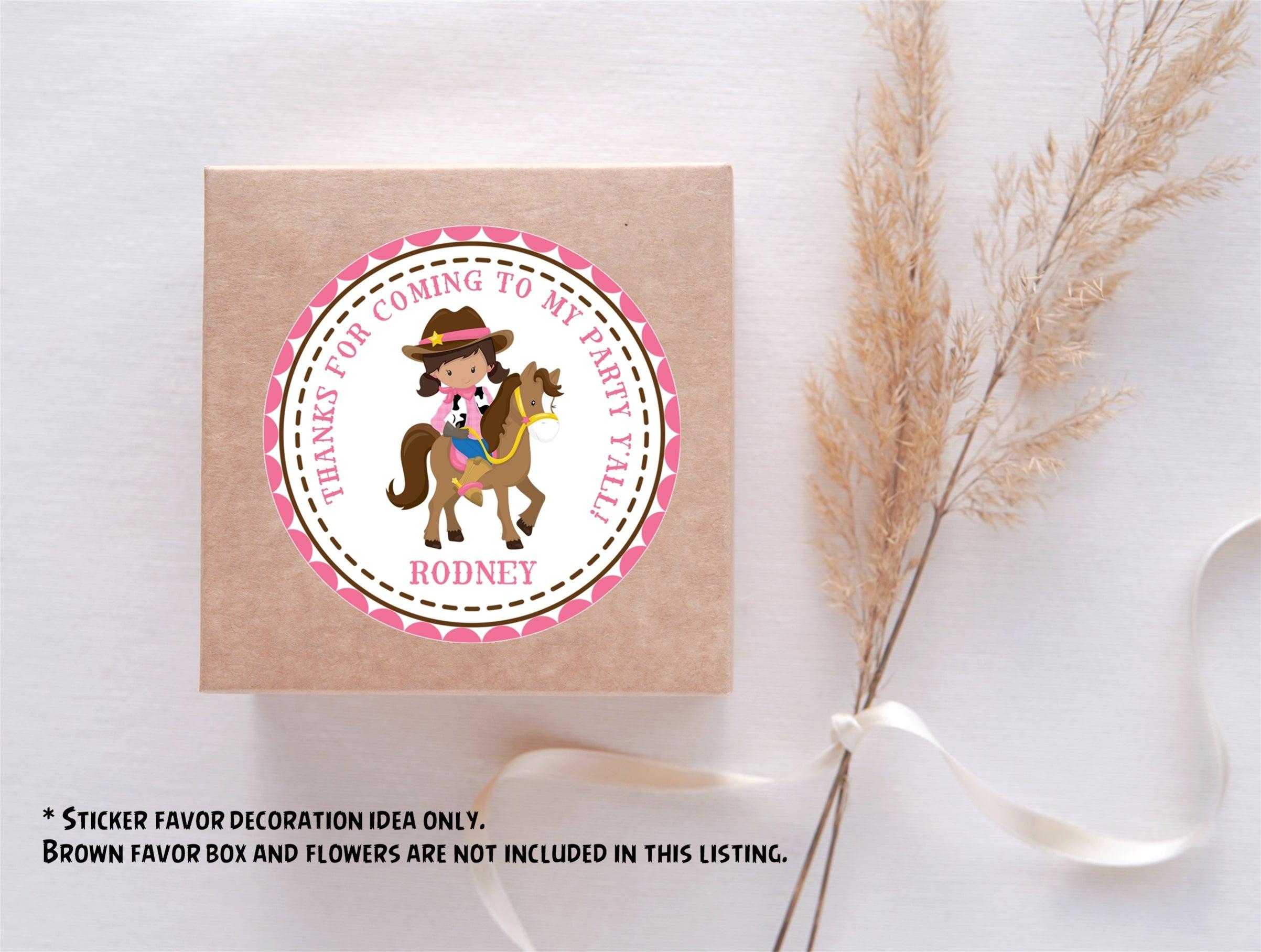 Cowgirl Birthday Party Stickers