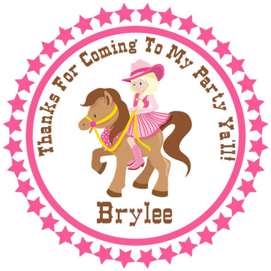 Cowgirl Birthday Party Stickers