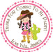 Cowgirl Birthday Party Stickers