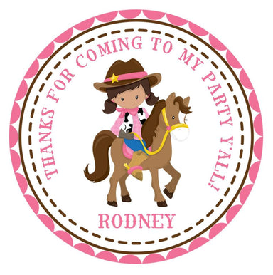 Cowgirl Birthday Party Stickers