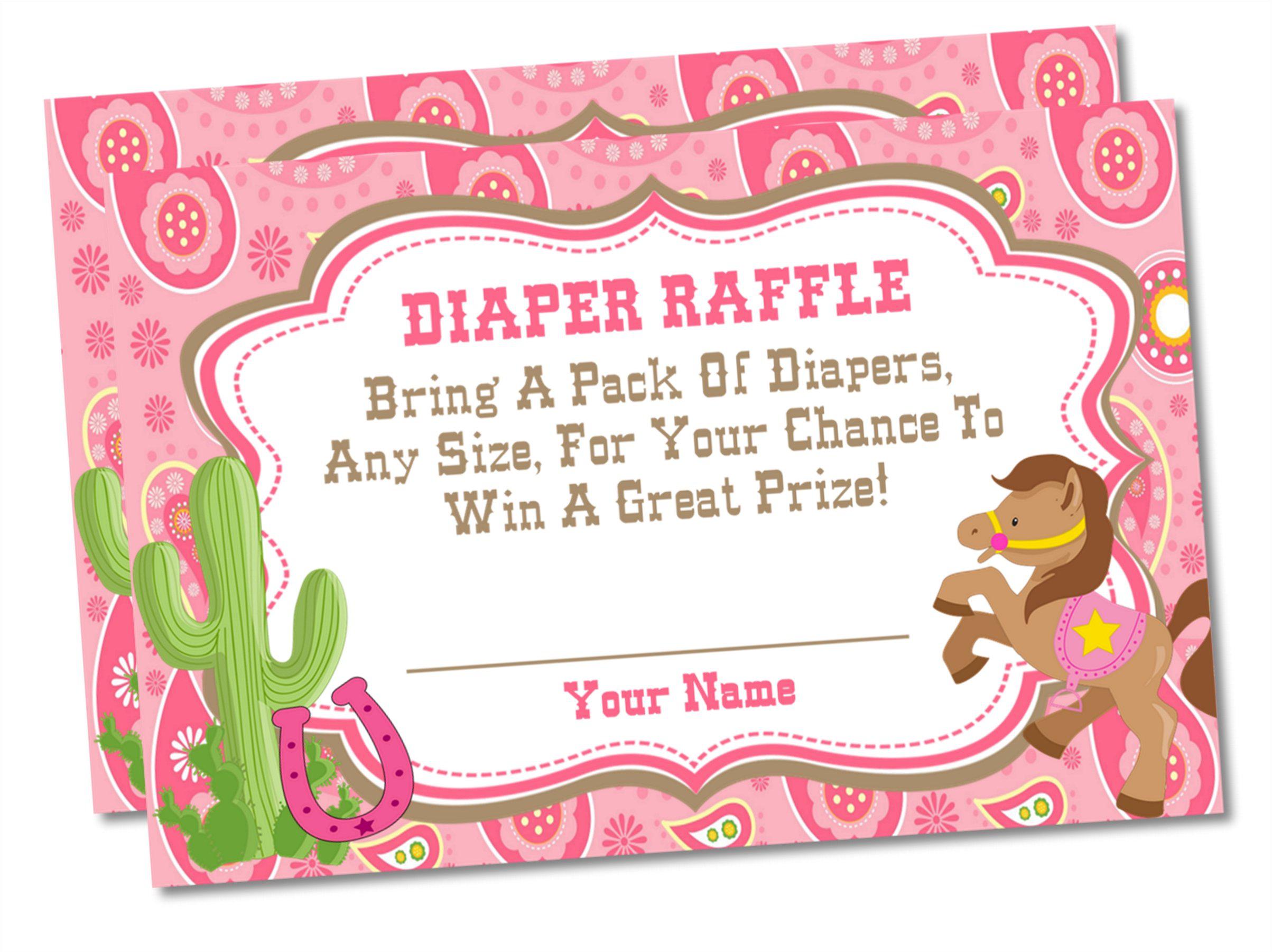 Cowgirl Diaper Raffle Tickets