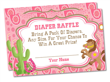 Cowgirl Diaper Raffle Tickets