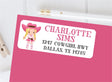 Cowgirl mailing address labels with pink design