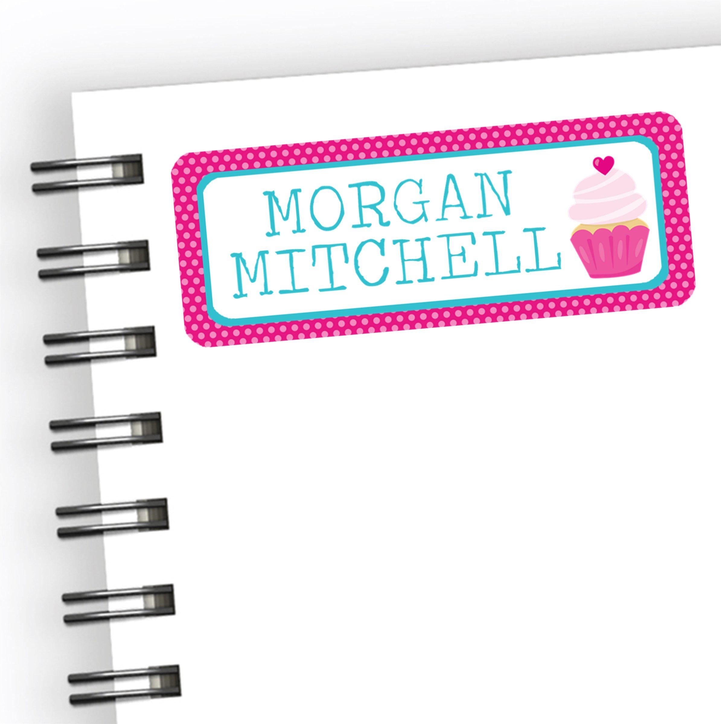 Cupcake Back To School Supply Name Labels