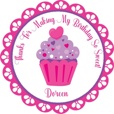 Cupcake Birthday Party Stickers