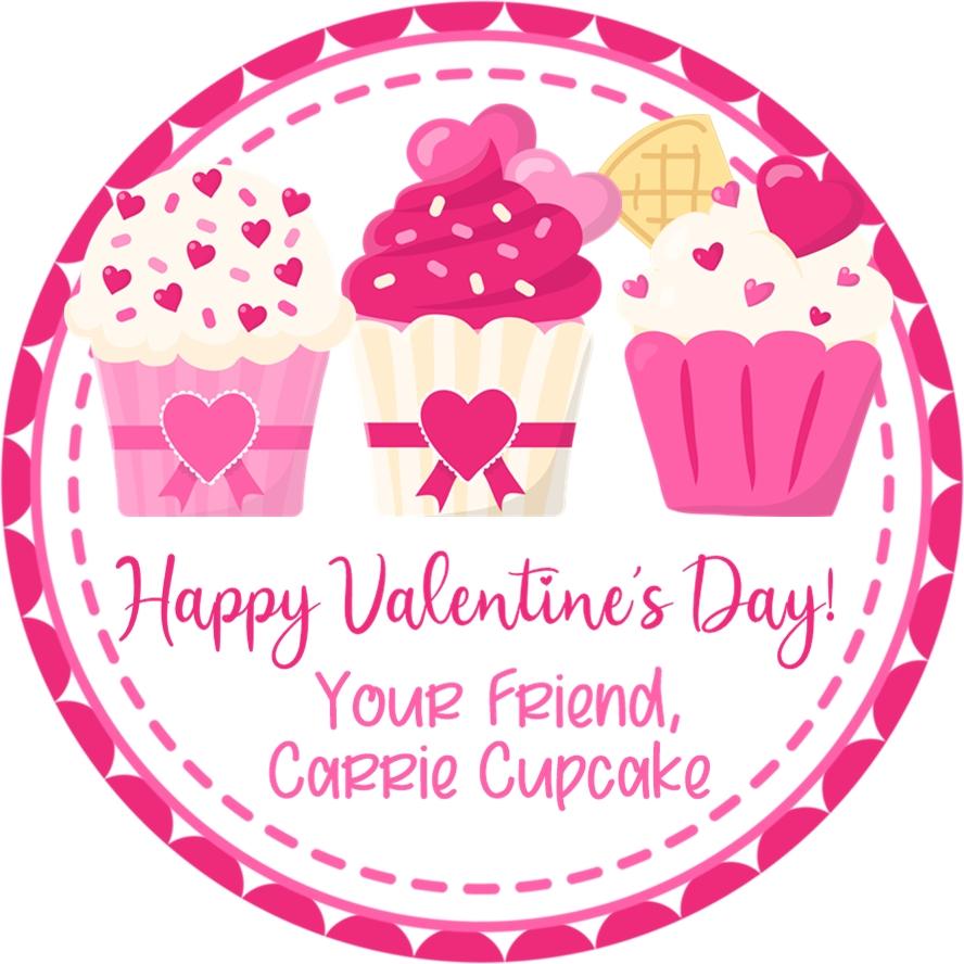 Cupcake Valentine's Day Stickers