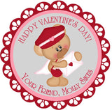 Cupid mail bear personalized Valentine sticker