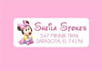 Custom Baby Minnie Mouse return address labels for invitations and mail