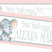 Custom elephant name label with soft pastel accents