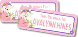 Custom fox name label with woodland animal artwork
